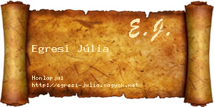 Egresi Júlia névjegykártya